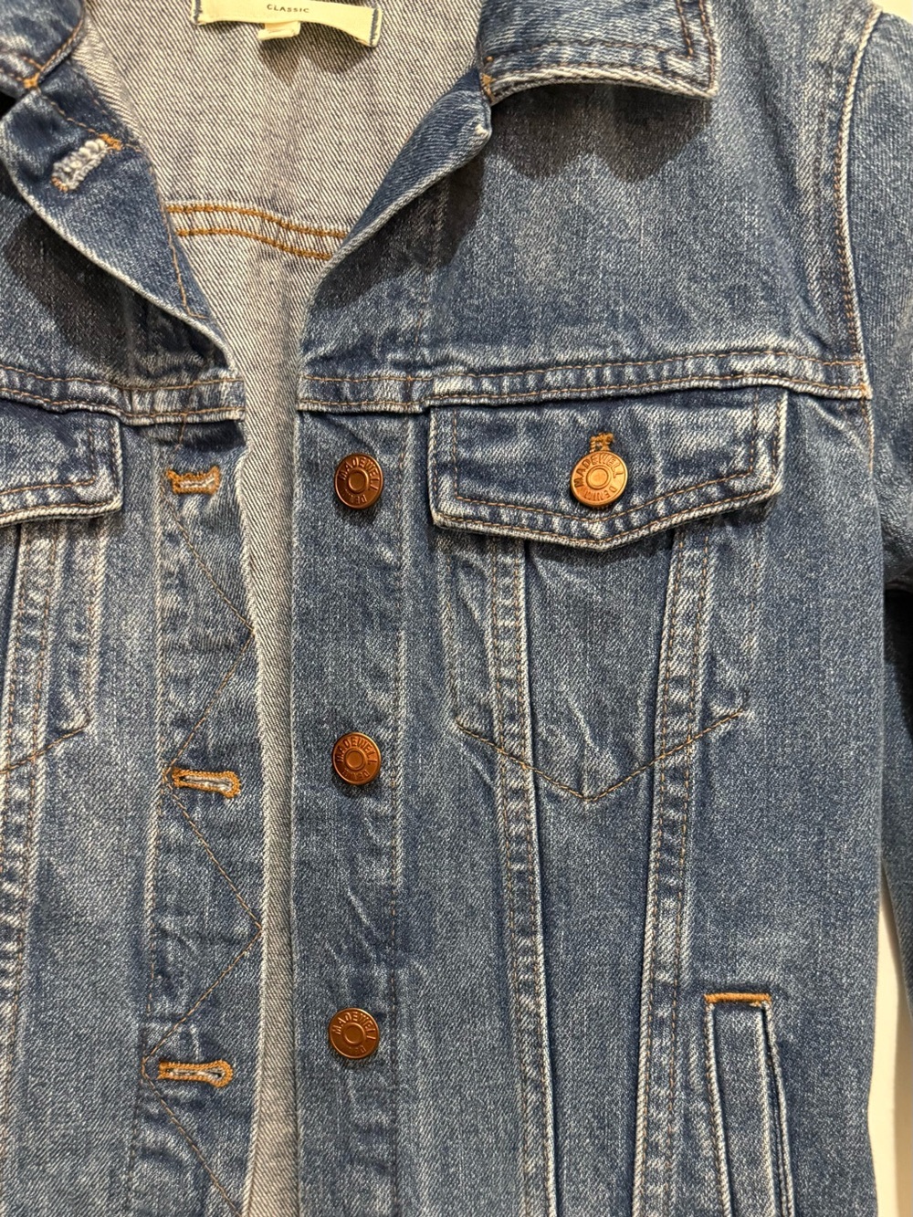 Madewell Medium Blue Denim Trucker Jacket XS - Picture 5 of 8